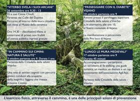 Asl Viterbo: "Da domenica 26 settembre, al via Walking friends, quattro percorsi e passeggiate di prevenzione delle patologie croniche non trasmissibili"